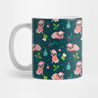 Merry Christmas lustiger Mops im Weihnachts Outfit Mug